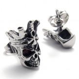 Red Diamond Skull Titanium Earrings 20335