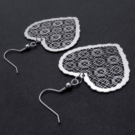 Hollow Heart Titanium Earrings 20233