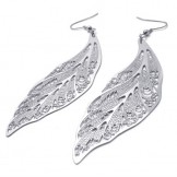 Hollow Leaf Titanium Earrings 20227
