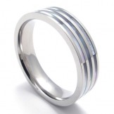 Three Rings Polished Titanium Ring 20260