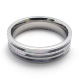 Three Rings Polished Titanium Ring 20260