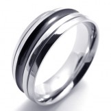 Black Accent Titanium Ring 20177