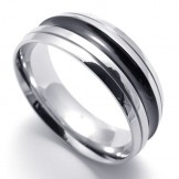 Black Accent Titanium Ring 20177