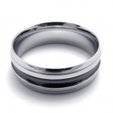 Black Accent Titanium Ring 20177