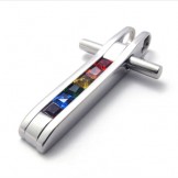 Titanium Pendant with Colorful Zircons 21087