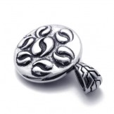 Titanium Black and White Rhinestones Taichi Pendant 21090