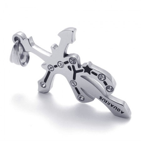 Aquarius Titanium Rhinestones Pendant 21175