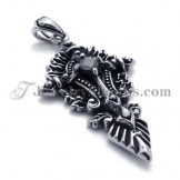 Fashion Titanium Pendant with Black Zircon