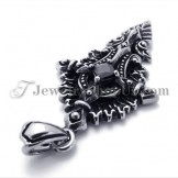 Fashion Titanium Pendant with Black Zircon