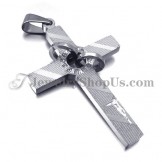 Cross Titanium Pendant with Circles Rhinestones