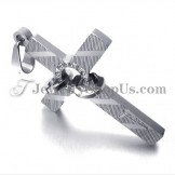 Cross Titanium Pendant with Circles Rhinestones