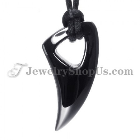 Black Wolf Tooth Titanium Pendant