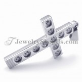 Elegant Cross Titanium Pendant with Rhinestones
