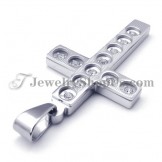 Elegant Cross Titanium Pendant with Rhinestones