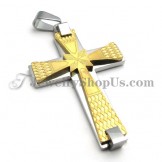 Elegant Gold Titanium Cross Pendant