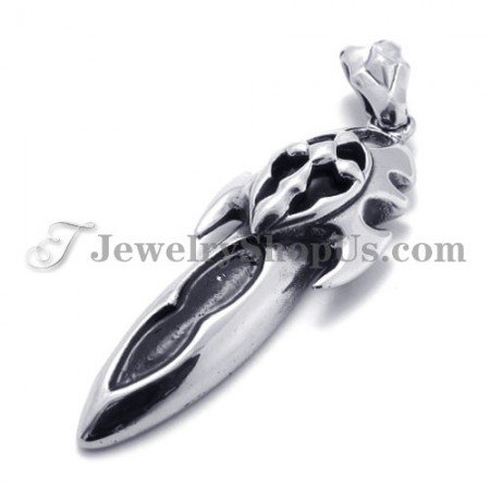 Fashion Black Zircon Titanium Pendant