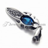Fashion Blue Zircon Titanium Pendant