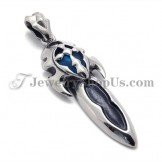 Fashion Blue Zircon Titanium Pendant