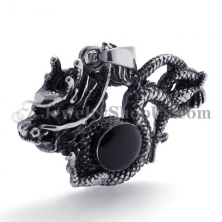 Fashion Dragon Titanium Pendant with Zircon