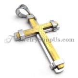 Gorgeous Gold and Silver Titanium Cross Pendant