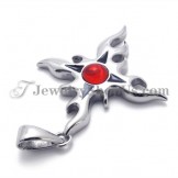 Fashion Titanium Pendant with Red Zircon