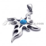 Fashion Titanium Pendant with Blue Zircon