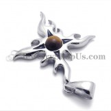 Fashion Titanium Pendant with Brown Zircon
