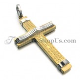 Fashion Titanium Gold Cross Pendant