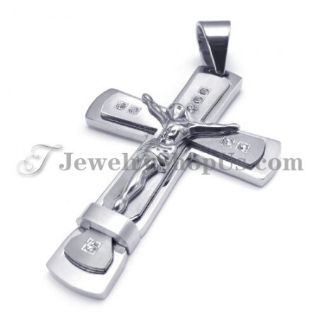 Classical Cross of Jesus Titanium Pendant