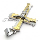 Classical Gold Titanium Cross of Jesus Pendant