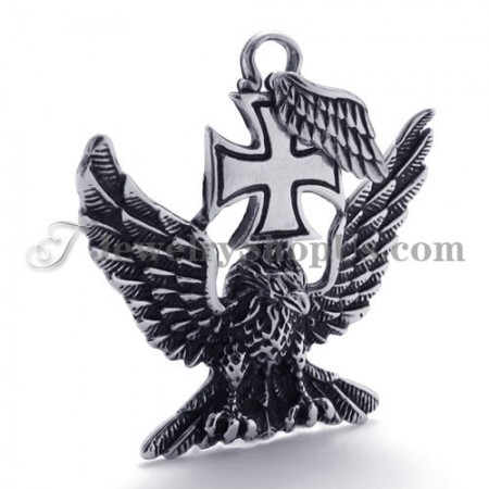 Eagle and Cross Titanium Pendant