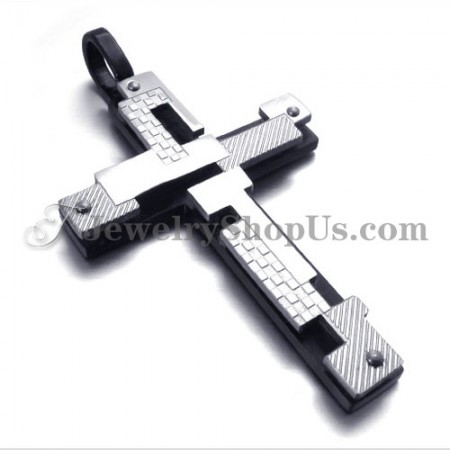 Fashion Black Titanium Cross Pendant