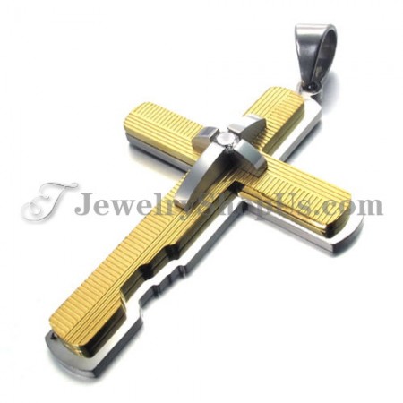 Gold Titanium Cross Pendant