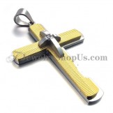 Gold Titanium Cross Pendant