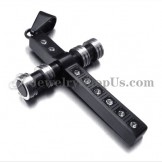 Gorgeous Black Titanium Cross Pendant with Rhinestones