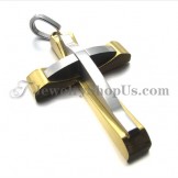 Elegant Titanium Gold Cross Pendant