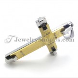 Gorgeous Gold Titanium Cross Rhinestones Pendant