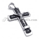 Classical Cross of Jesus Black Titanium Pendant