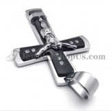 Classical Cross of Jesus Black Titanium Pendant