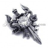 Fashion Titanium Sword Pendant with Zircon