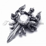 Fashion Titanium Sword Pendant with Zircon