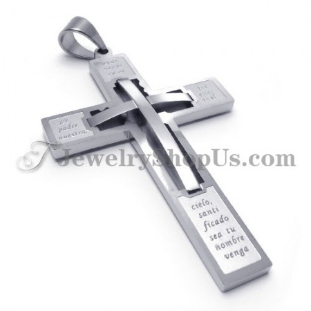 Elegant Cross Titanium Pendant