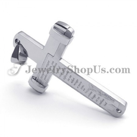 Elegant Titanium Cross Pendant with Rhinestone
