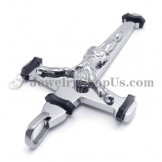 Elegant Black Titanium Jesus Cross Pendant