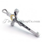 Elegant Gold Titanium Jesus Cross Pendant
