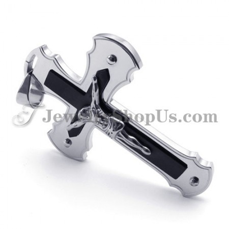 Classical Black Titanium Jesus Cross Pendant