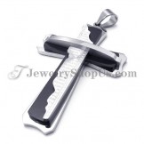 Gorgeous Black Titanium Cross Pendant