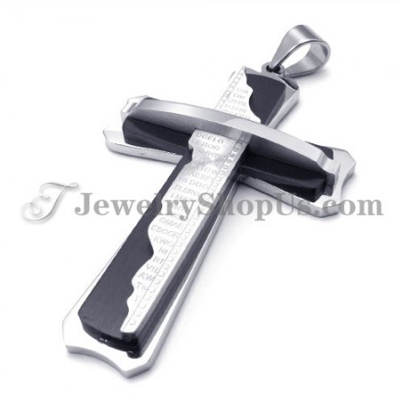 Gorgeous Black Titanium Cross Pendant