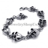 Elegant Titanium Skulls Bracelet