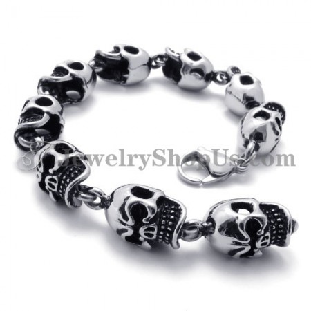 Elegant Skulls Titanium Bracelet
